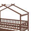 Twin wooden house bed with drawers-2029576462