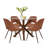 Aunnika 5-Piece Round Dining Set with Tempered Glass Table-307242859