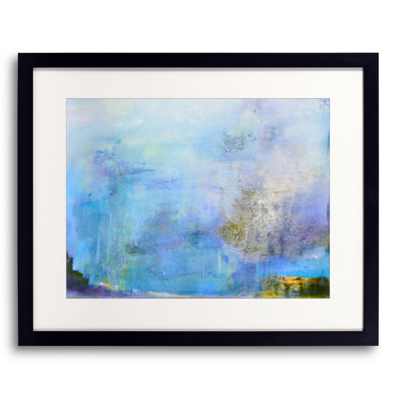 «237 Crystal Seas» par Anne B. Schwartz - peinture encadrée, H 17,25 po x l 21,25 po