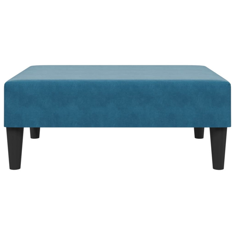 Aengus Upholstered Ottoman, Black, Blue Velvet