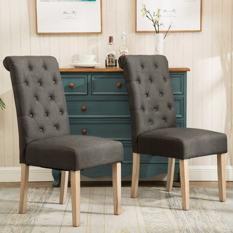 Ensemble de 2 chaises de salle à manger Parsons, Gris anthracite