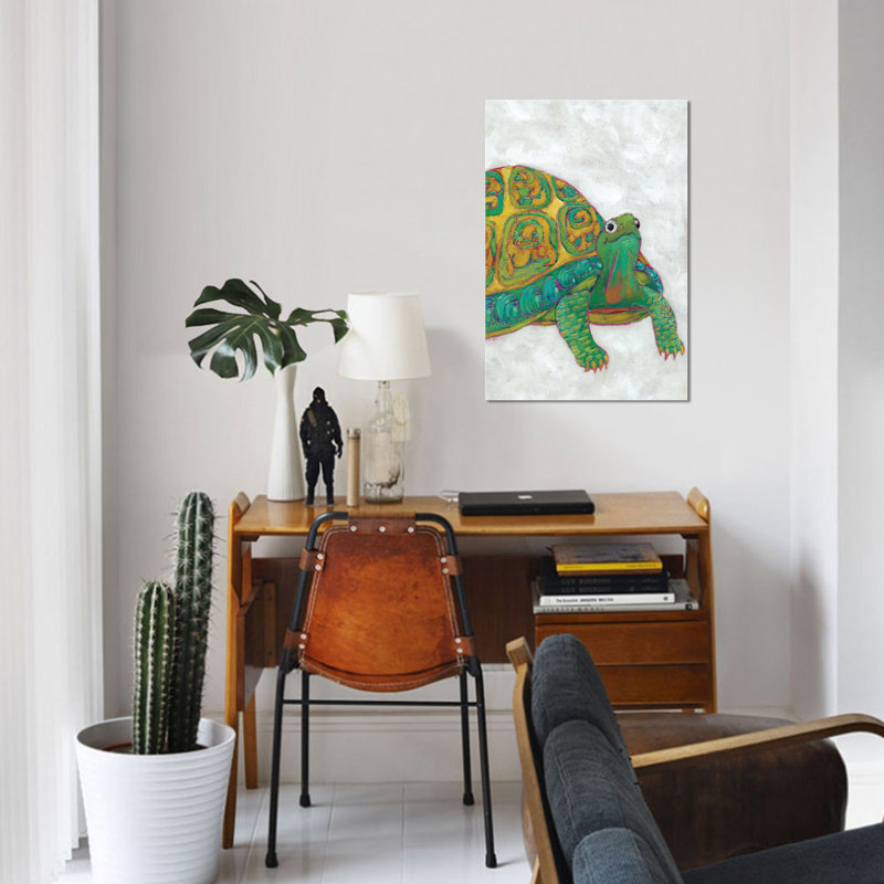 «Turtle Friends I» par Chariklia Zarris - Giclée sur toile tendue avec châssis, H 26 po x l 18 po x P 1,5 po, Pas de tapis