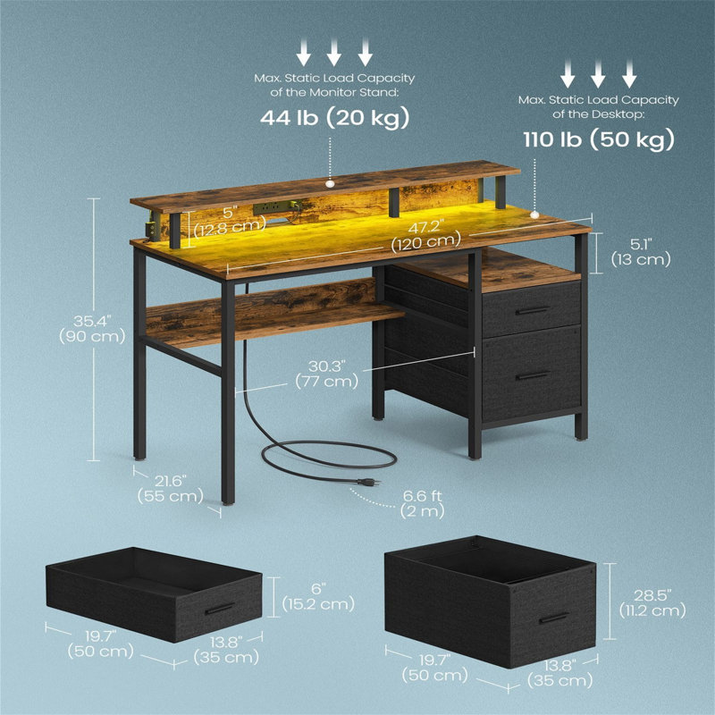 Metal Base Computer Desk
