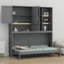 Lit escamotable simple avec armoire supérieure, tablettes, ports USB et lumière-2967574