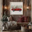 12" Red Truck Christmas Tree Pickup Print  in a Opaque White Frame-106164239-106164245