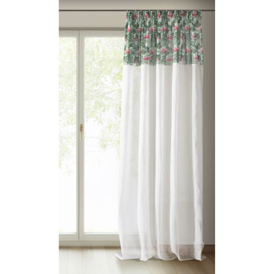 Saegertown Slot Top Semi Sheer Single Curtain