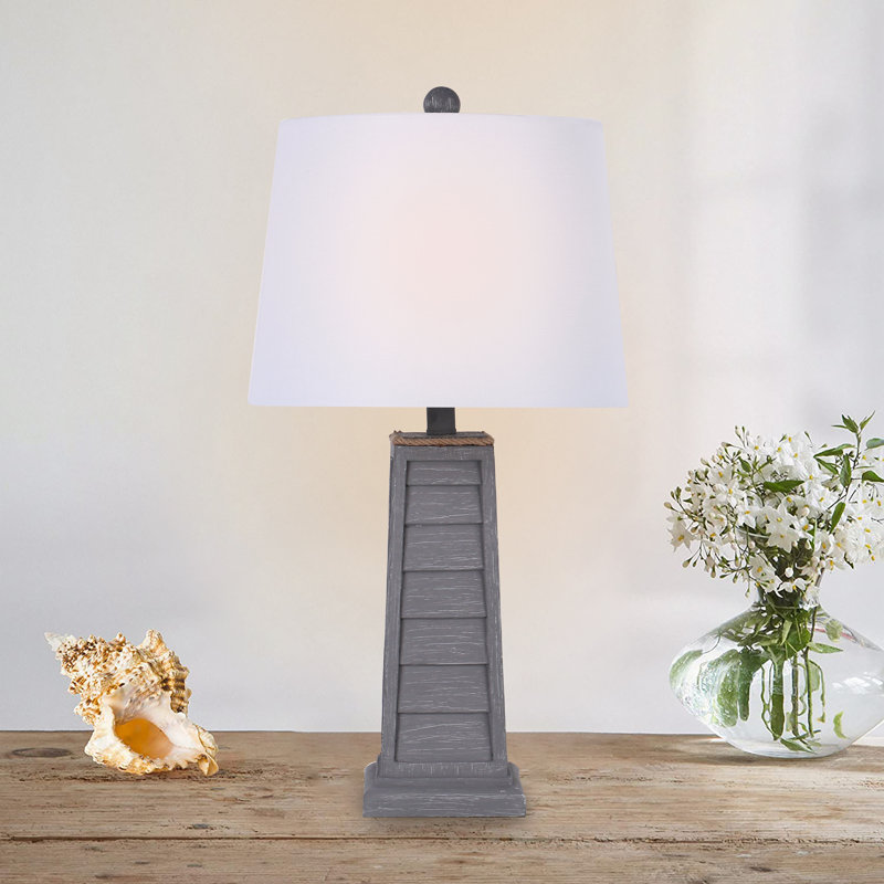 Azhineh Table Lamp, Antique Gray, White