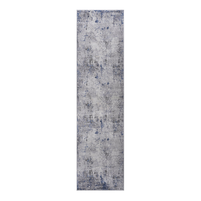 2X8 Silver /Abstract Runner Rug, Runner 2'2" x 8'