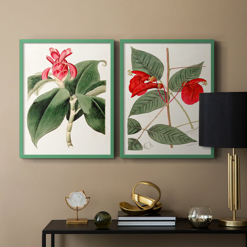 Impression encadrée FloraOf TheTropicsI-Premium - prête à être accrochée - aucun clou requis - aucun clou requis, Gris
