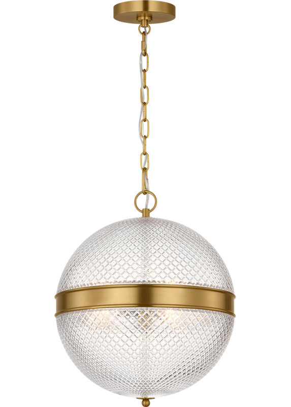 Curryville Round Pendant Light, Burnished Brass