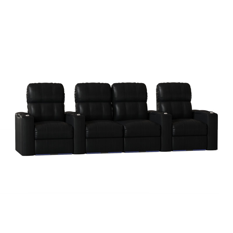 Rangée de sièges de cinéma maison (rangée de 4), Manuel, Onyx Smartsuede