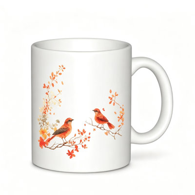1pc Bird Themed Ceramic Coffee Mug Coffee Cup Tea Mug Thanksgiving Gift for Home designed for home use can hold Tea Milk.