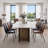 78" Rectangular Sintered Stone Dining Table, White Top with Brushed Antique Base