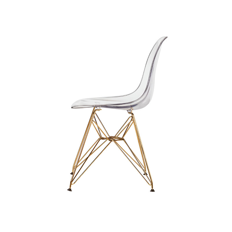 Eiffel Clear Chair With Gold Base