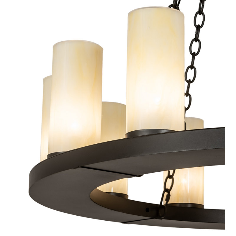 Bronze and Crystal 20-Light Two-Tier Chandelier