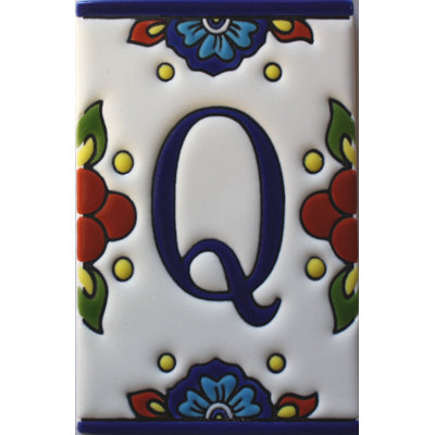 Carrelage TalaMex mexicain Talavera Mission lettre Q