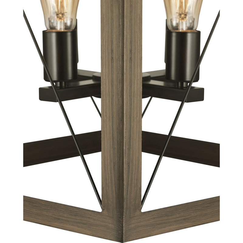 Lustre rectangulaire à 4 lumières Jamii-Leigh, Bronze Antique
