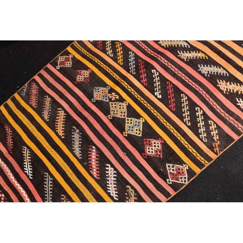 Tapis froids, tapis turc, tapis rétro, kilim, tapis décoratif 3,4 x 6,1 pi, tapis antique, tapis brun antique