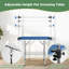 Table de toilettage pliable pour chien de 46 pouces avec accoudoirs réglables, corde antidérapante et plateau de rangement en filet-122371271