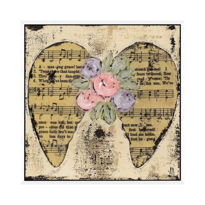Amazing Grace Floral by Ashley Bradley - Print on Canvas, White Framed, 66.04 cm H x 66.04 cm W