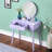 Contemporary Wood Vanity And Stool Set-1899988512