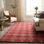 Tapis transitionnel rouge en laine noué à la main Dhurrie