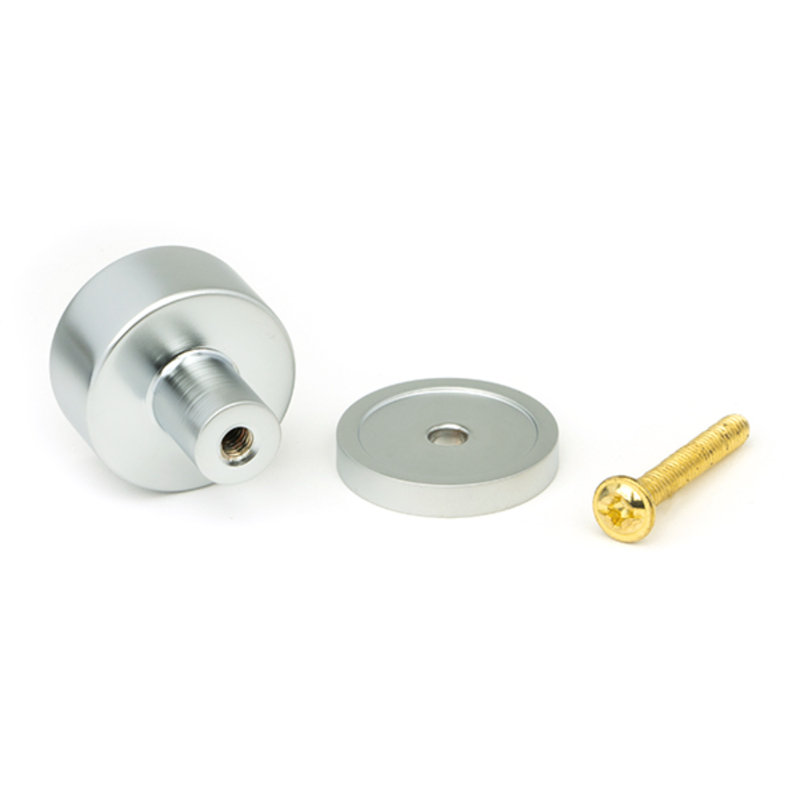 Round Knob, 2.5 cm, Satin Chrome