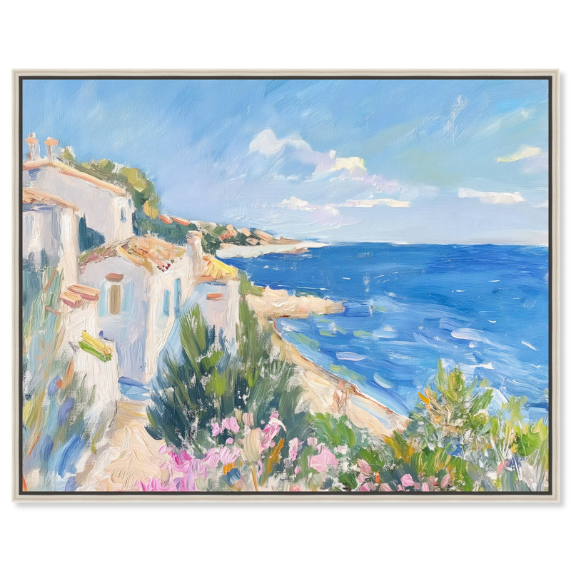 Henri Matisse Interpreted Town III Canvas Nautical & Beach Print by Oliver Gal, Black Frame, 20 x 16, 37"H x 46"W
