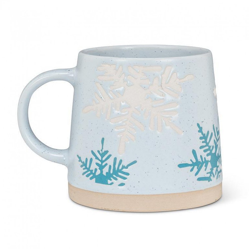 Wide Base Mug With Snowflakes