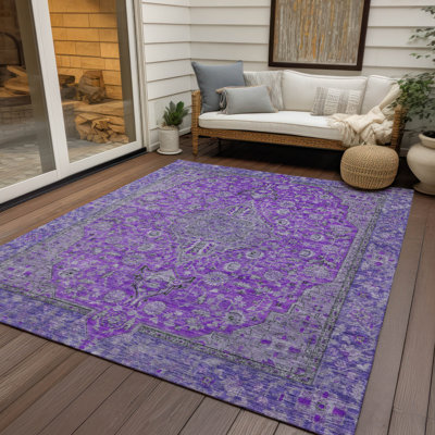 Tapis mauve intérieur / extérieur lavable à la machine Claudian ACN1651