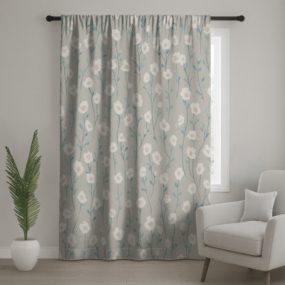 Floral Window Curtains, Pattern Sheer & Blockout Curtains - 1 Panel