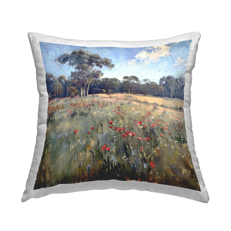 Coussin d'extérieur Poppies in Vast Field