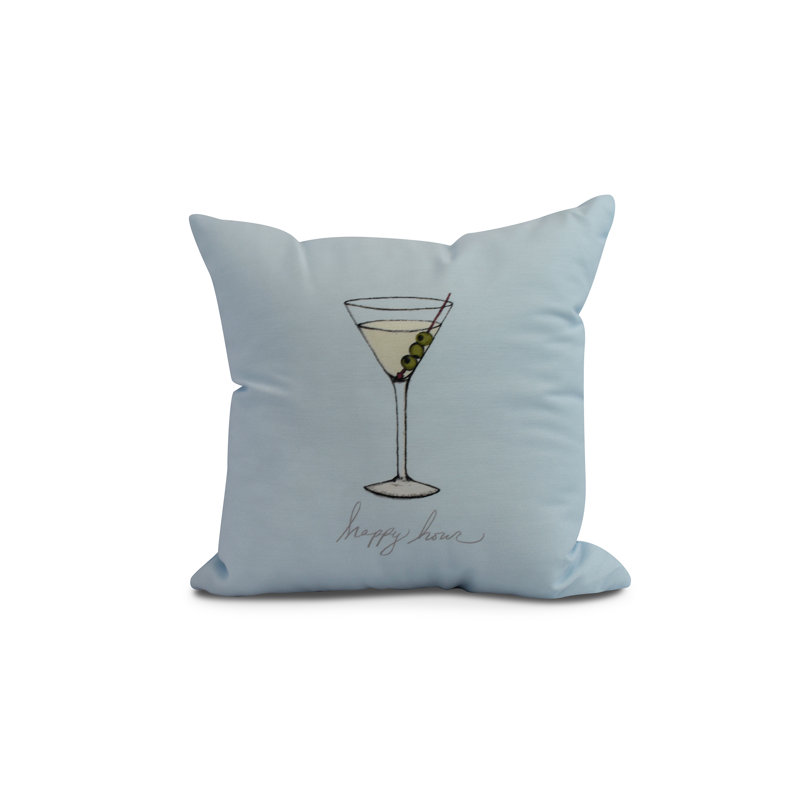 Palm Beach Square Pillow Cover & Insert, Blue, 16" H x 16" W