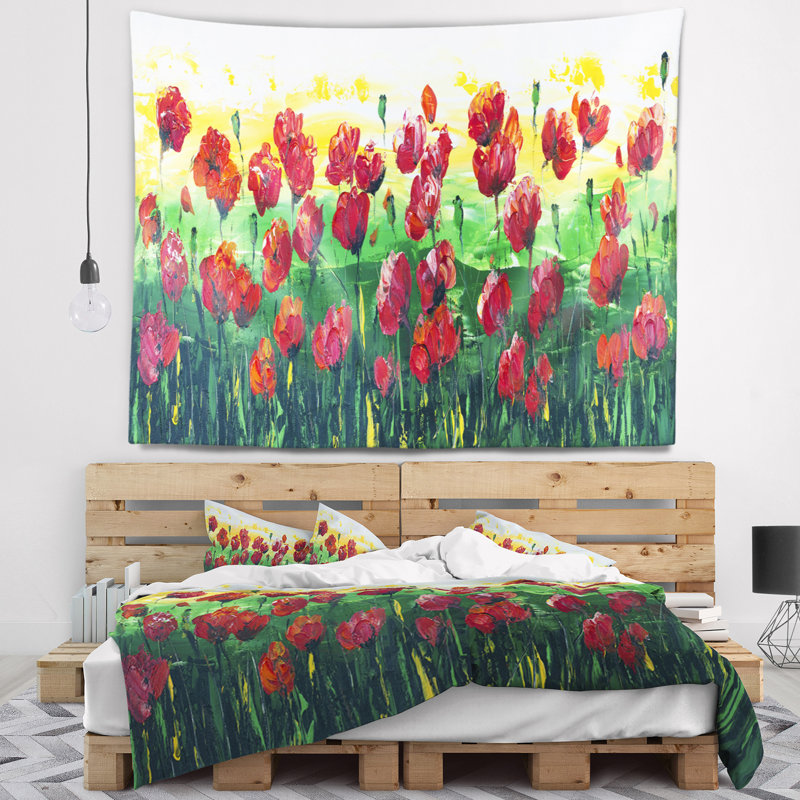Tapisserie panoramique Schafer Wild Poppies, H 32 po x l 39 po