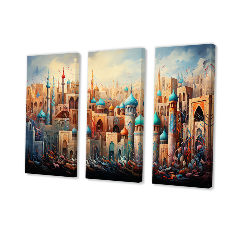 «L'appel de l'islam à la prière», art mural, H 28 po x l 36 po, Toile tendue
