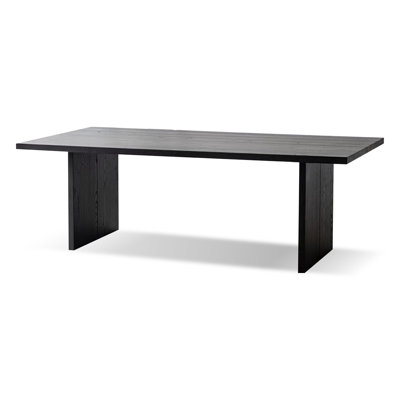 62.99" Black Rectangular Solid Wood Dining Table