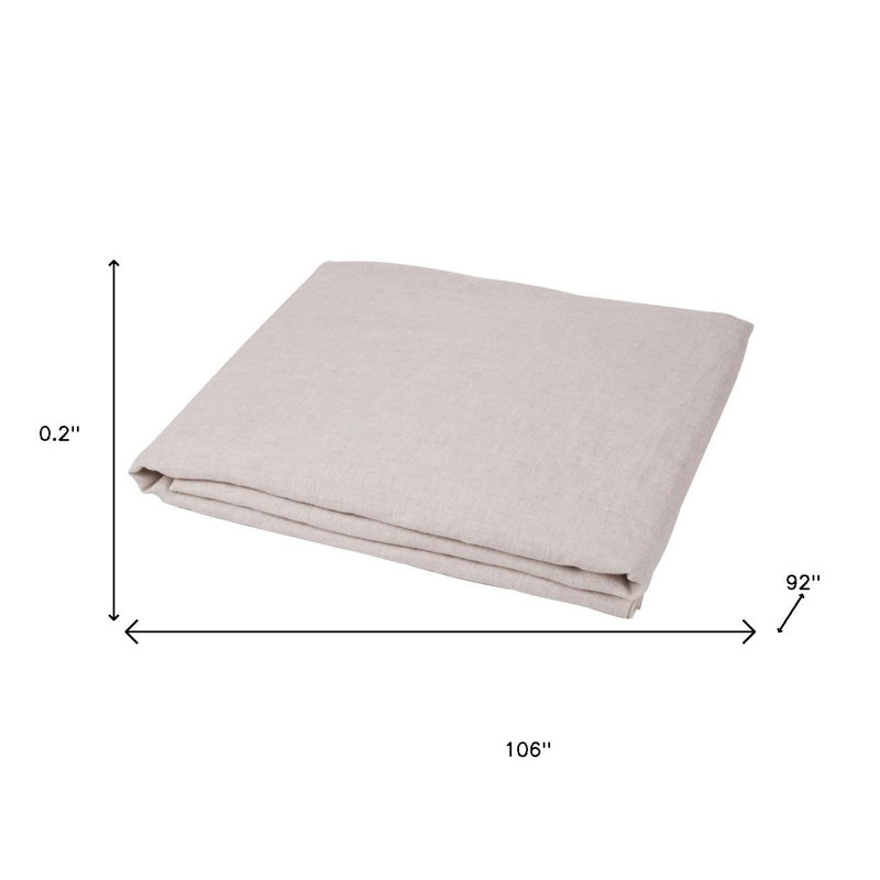 Drap double en lin gris clair