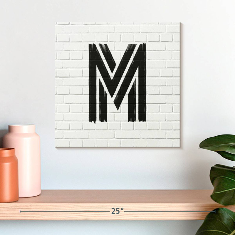 Brick M, 16" H x 16" W