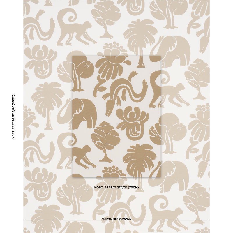 Call Of The Jungle Fabric, Tan