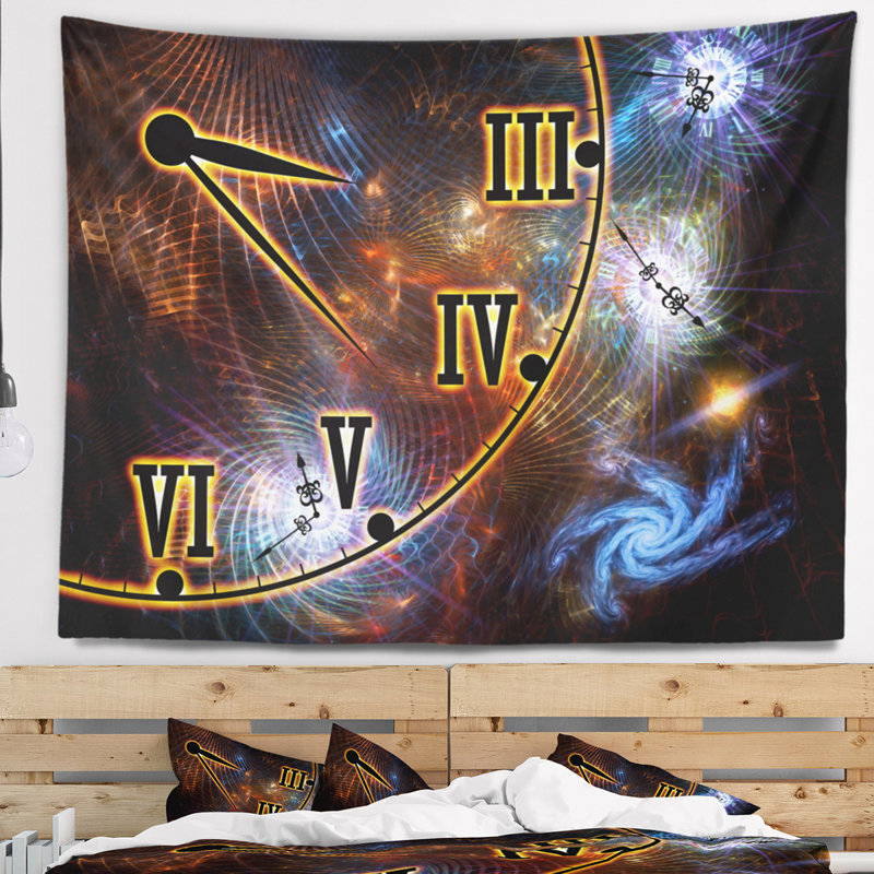 Tissu abstrait de tapisserie d'espace et de temps, H 32 po x l 39 po