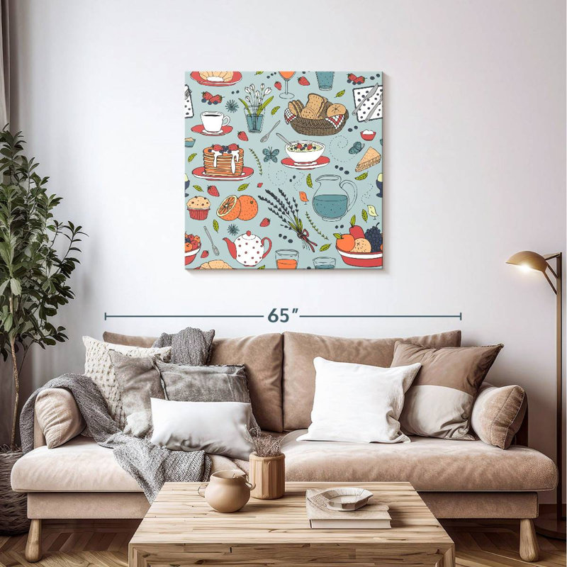 Senne Breakfast Food Pattern, 36" H x 36" W