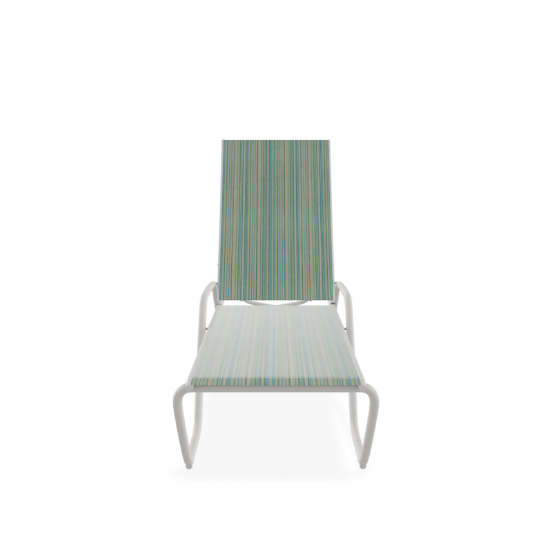 Outdoor Rust-Resistant Metal Chaise Lounge, Textured Snow, Cali