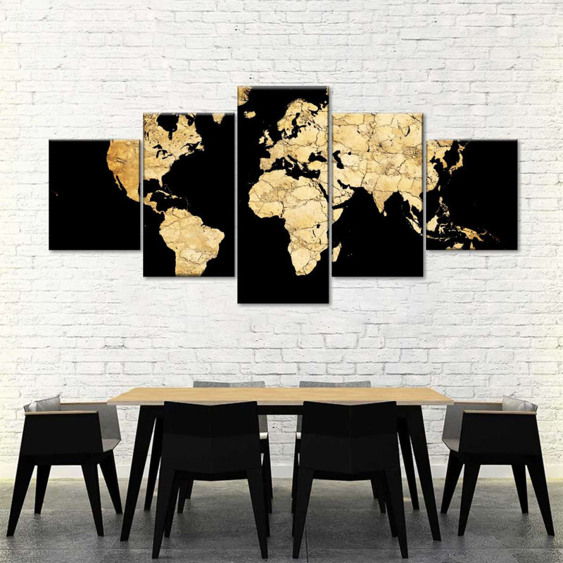 «Soil World Map», reproduction d'art sur toile, H 92 po x l 42 po x P 1,25 po