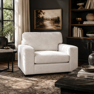 Chaise en tissu Macklin, crème