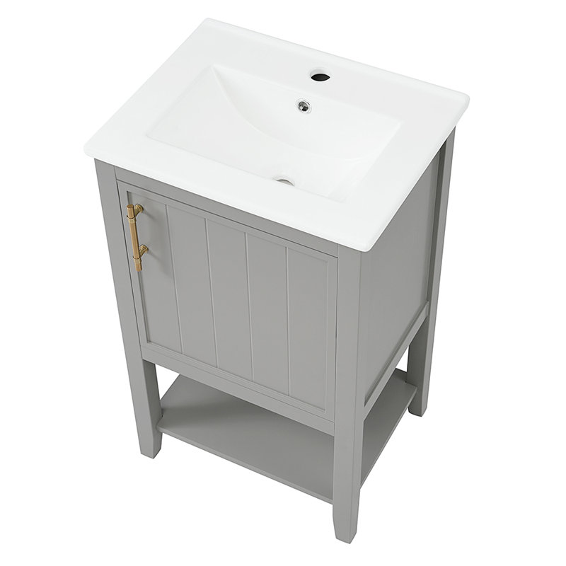 Meuble-lavabo simple avec plateau Nalaya 20,01, Gris