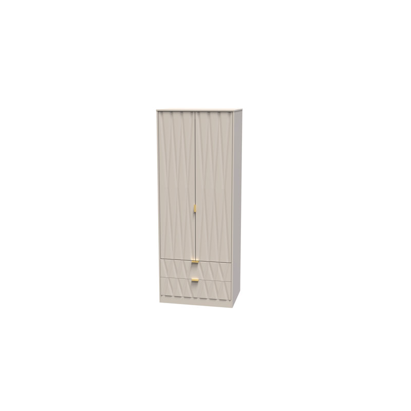 Fully Assembled Efka Diamond Wardrobe, Kashmir Matt Veneer