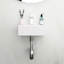 Lavabo de salle de bain mural rectangulaire en céramique blanche 13,6 x 11,6 pouces, teint, faible absorption d'eau, style flottant, accessoires de montage avec lavabo simple, surface lisse acide, moderne