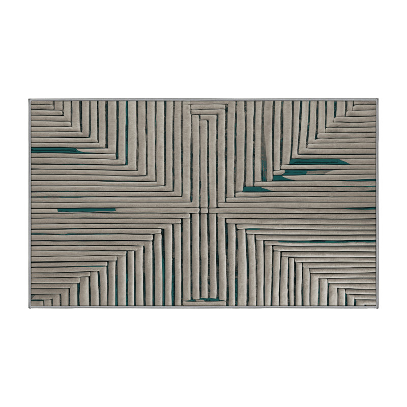 Tapis gris lavable à la machine GSIX03629, Rectangle 4 pi x 6 pi