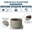 Grand pot / pot rond en béton avec trous de drainage-621437565-621437567