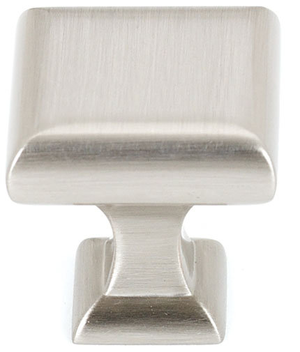 Manhattan Square Knob, 1" H x 1" W x 1" D, Satin Nickel
